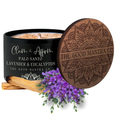 The Good Mantra Co claim affrim candle Palo Santo 7oz giftable box