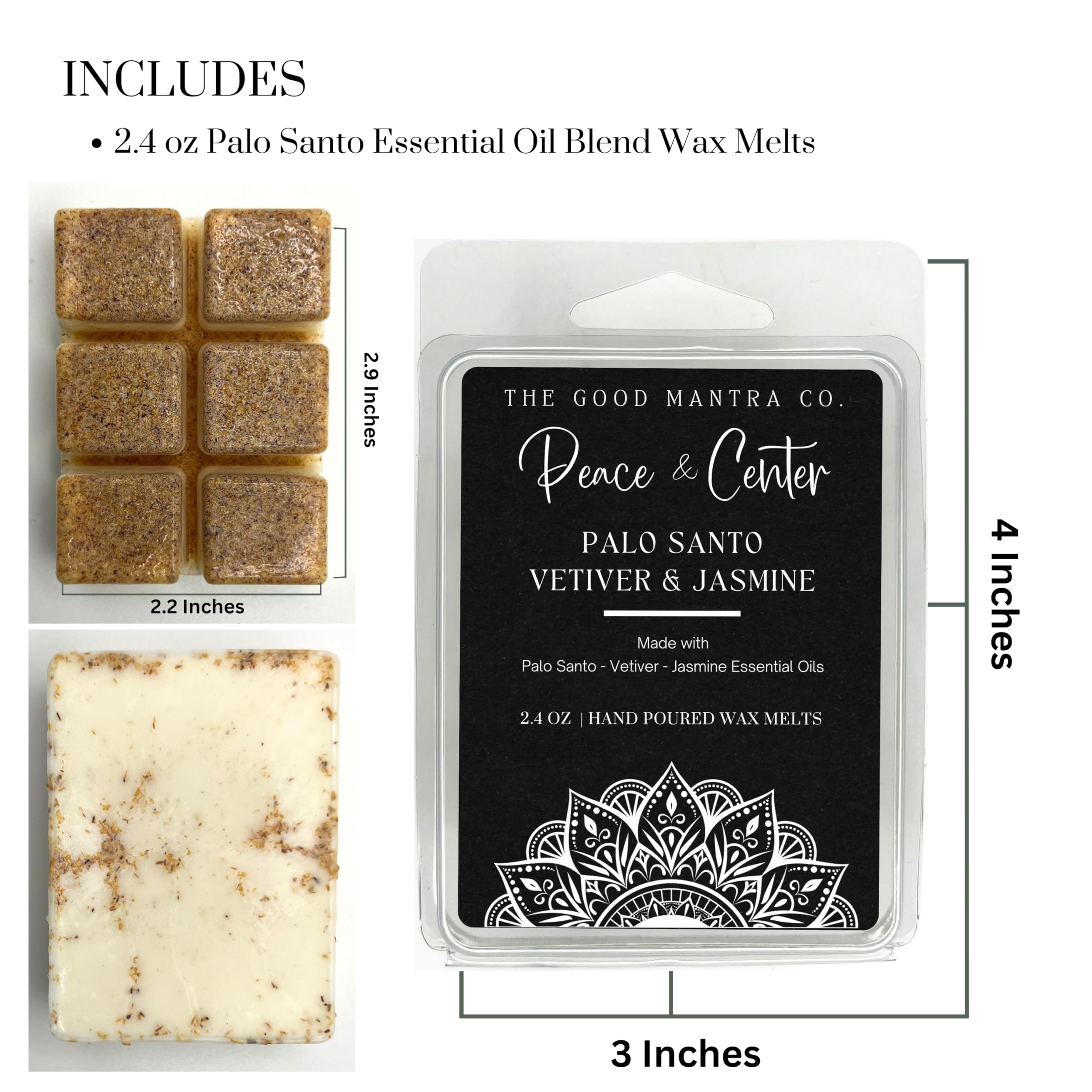Jasmine Vetiver wax melts by The Good Mantra Co 2-4oz
