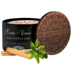 The Good Mantra Co Palo Santo Smudge Candle 7oz gift box