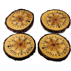 Viking Compass decor coasters versatile for use as candle holder or alter plate
