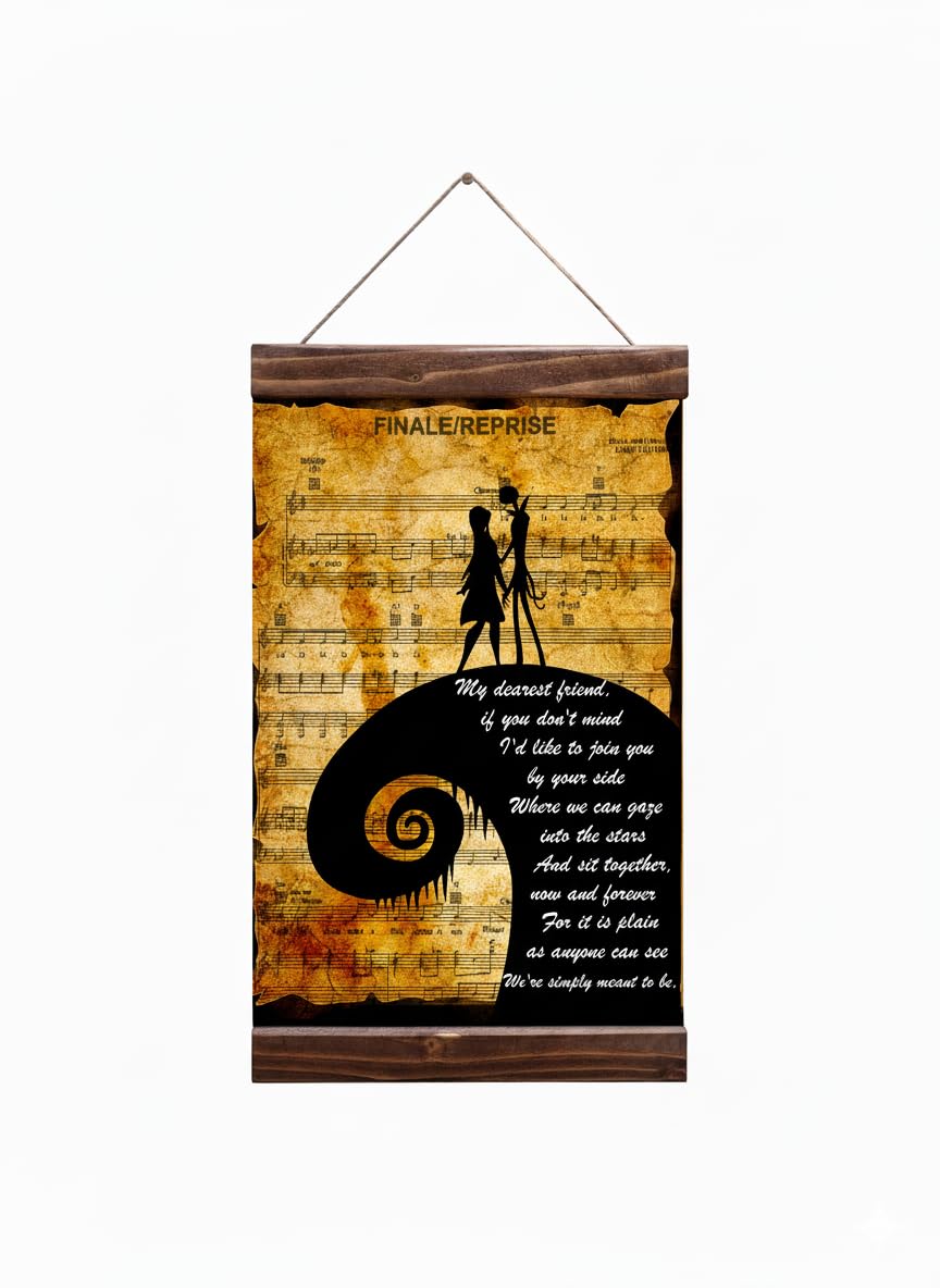 The Nightmare Before Christmas canvas print featuring Jack Skellington and Sally