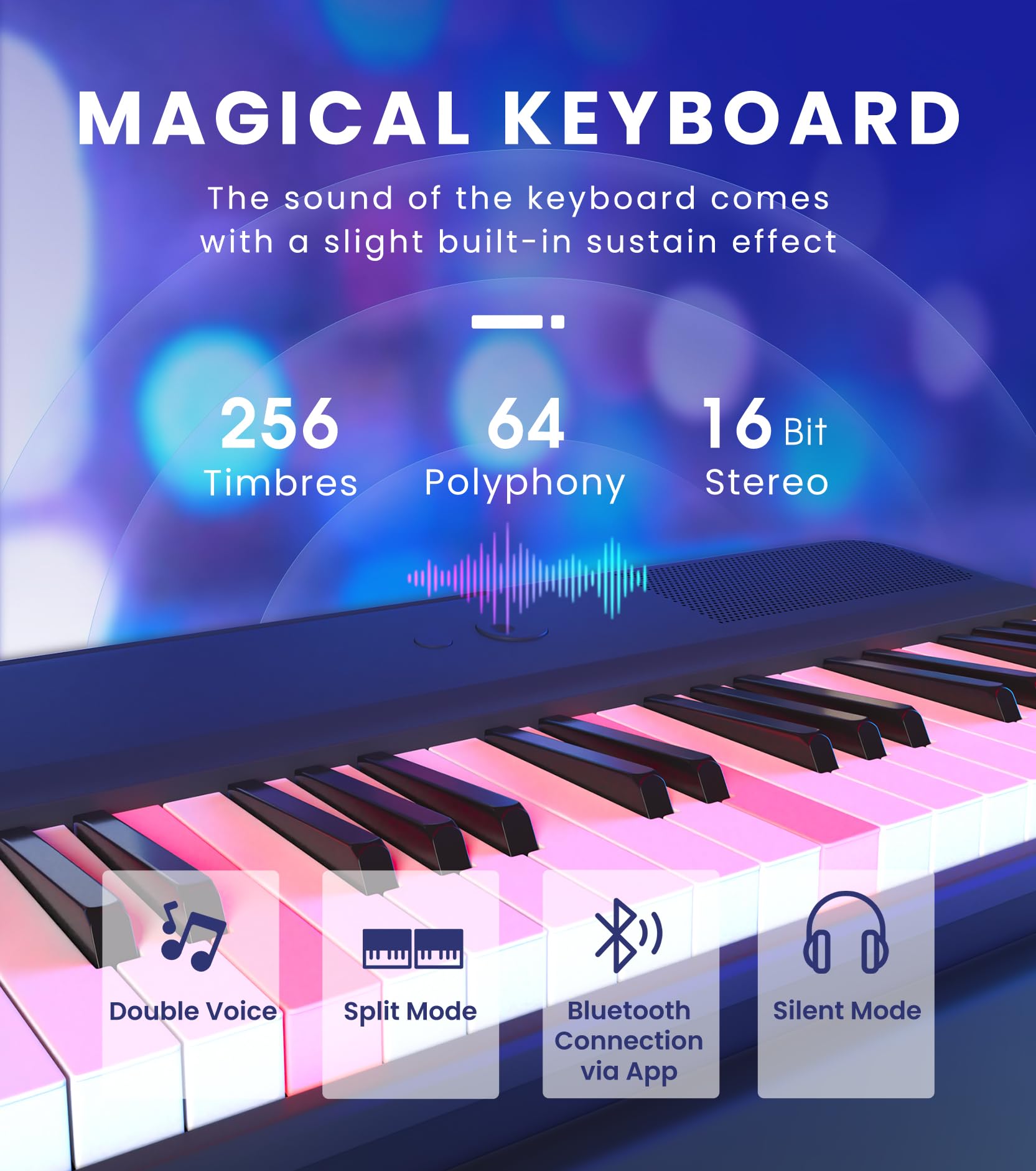 The ONE Smart Keyboard COLOR 61 app compatibility on mobile device