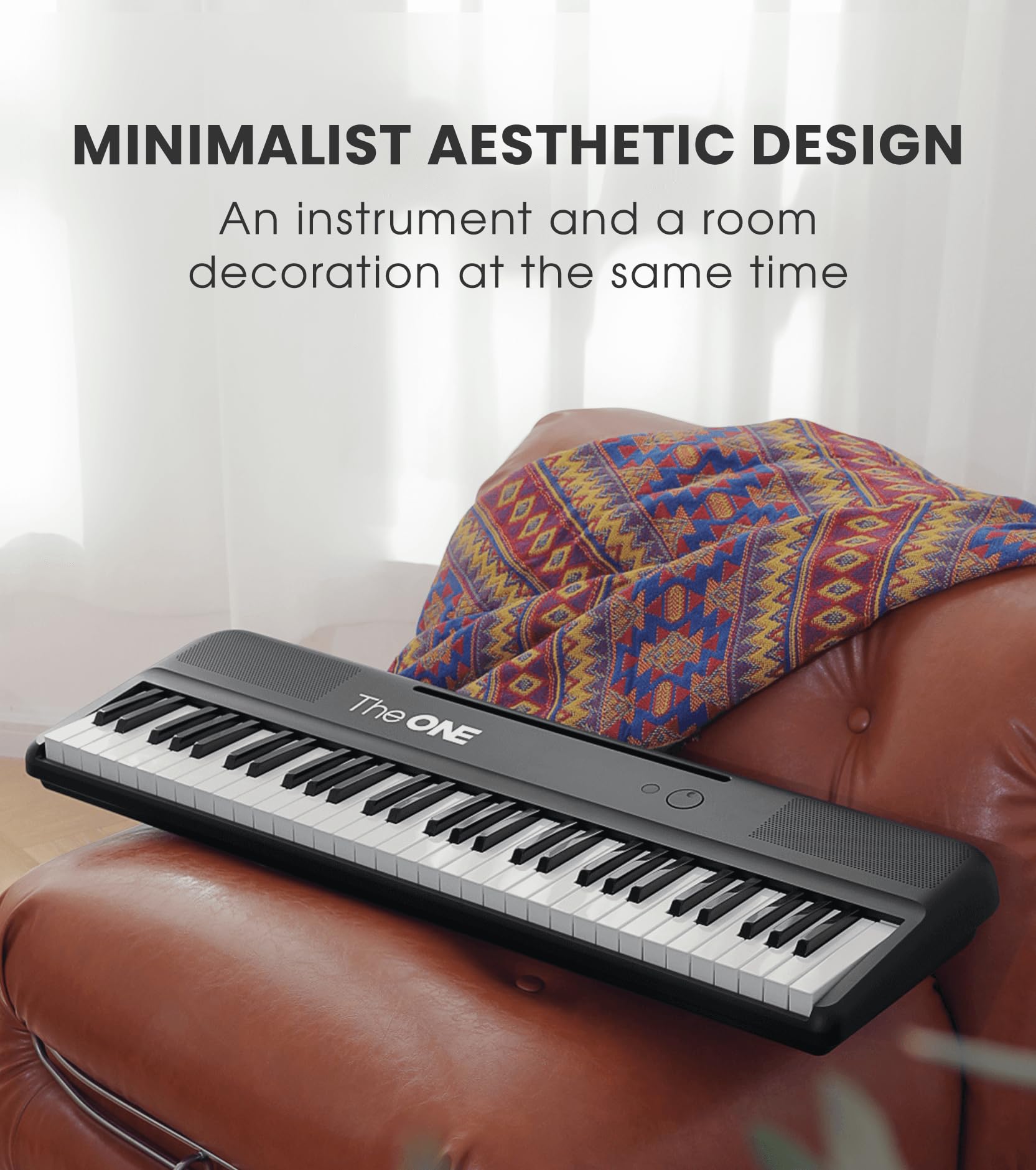 The ONE Smart Keyboard COLOR 61 256 tones and 64 polyphony feature
