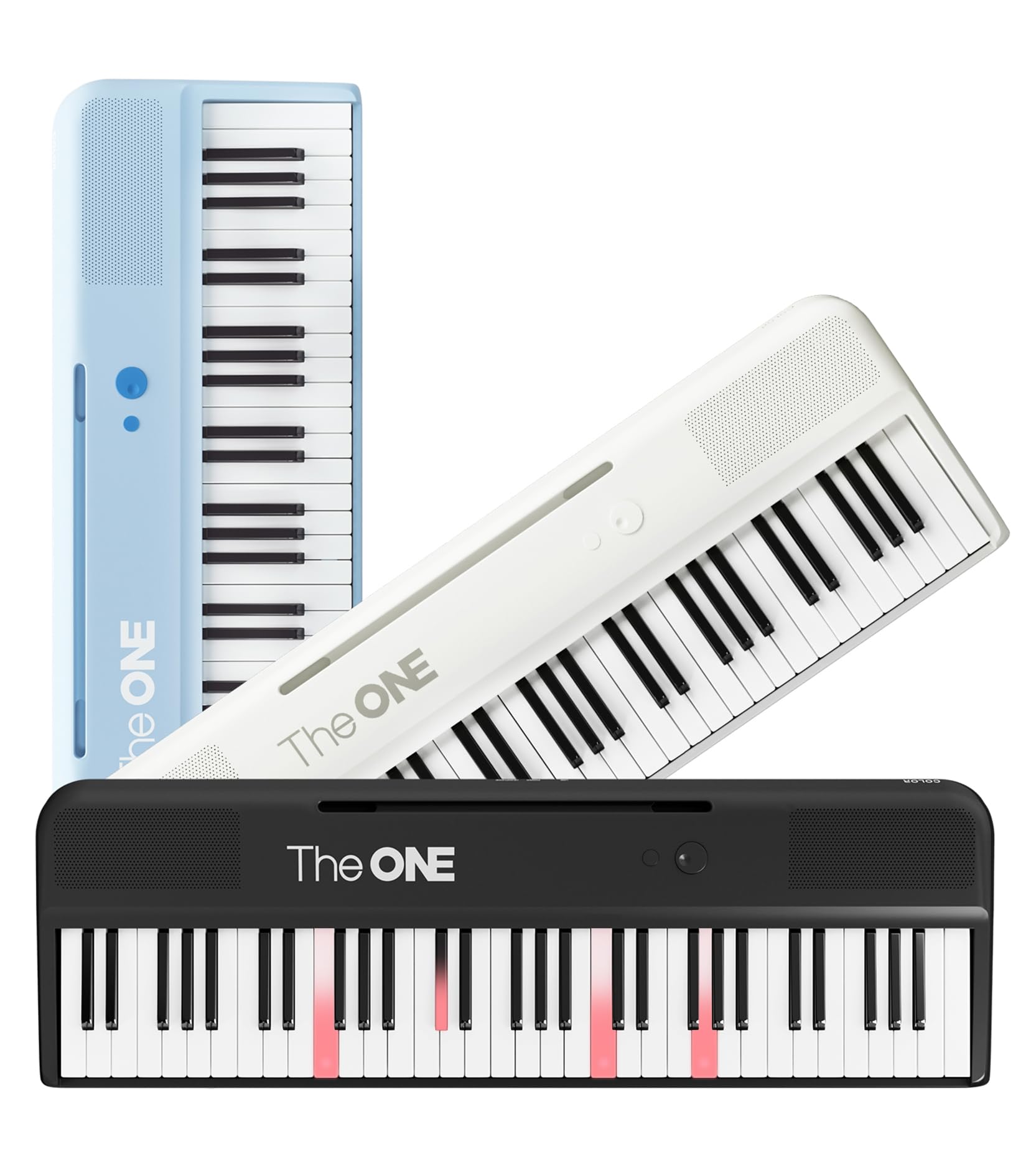 Front view of The ONE Smart Keyboard COLOR 61 showing LED guidance
