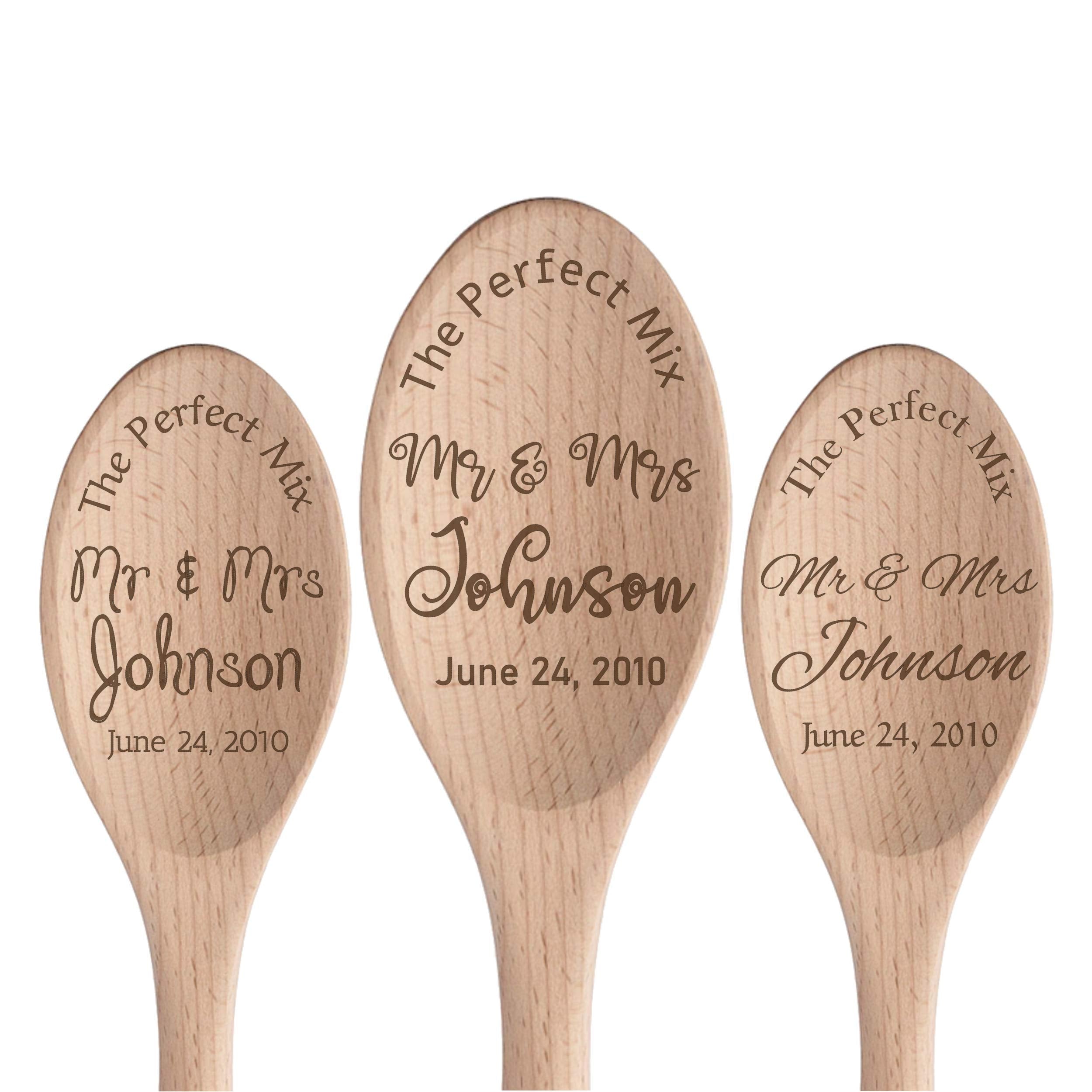 The Perfect Mix personalized wooden spoon beech wood
