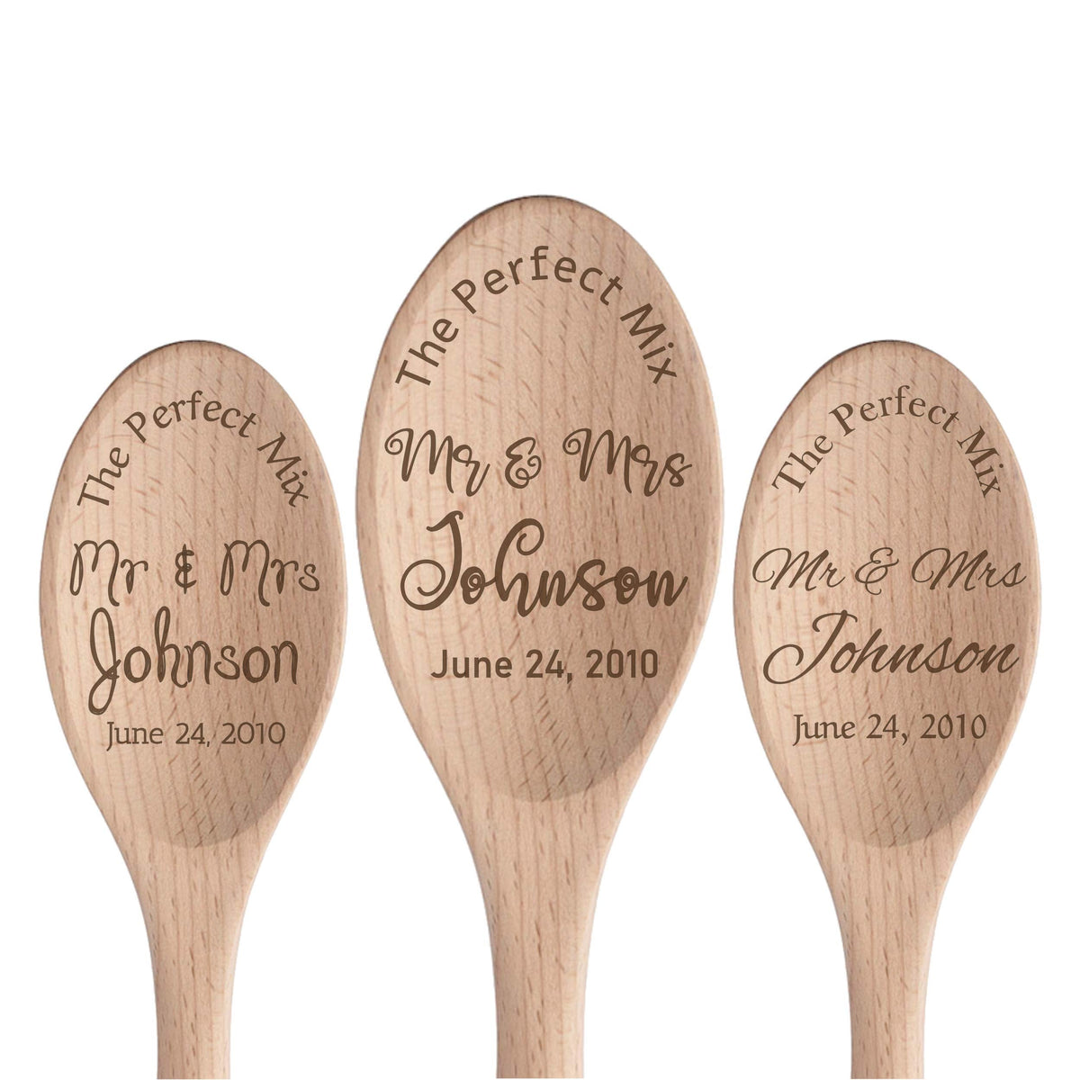 The Perfect Mix personalized wooden spoon beech wood