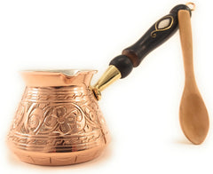 The Silk Road Trade ACI Series small copper cezve with wooden handle