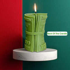 The Wealth Wick Money Roll Candle symbol of abundance