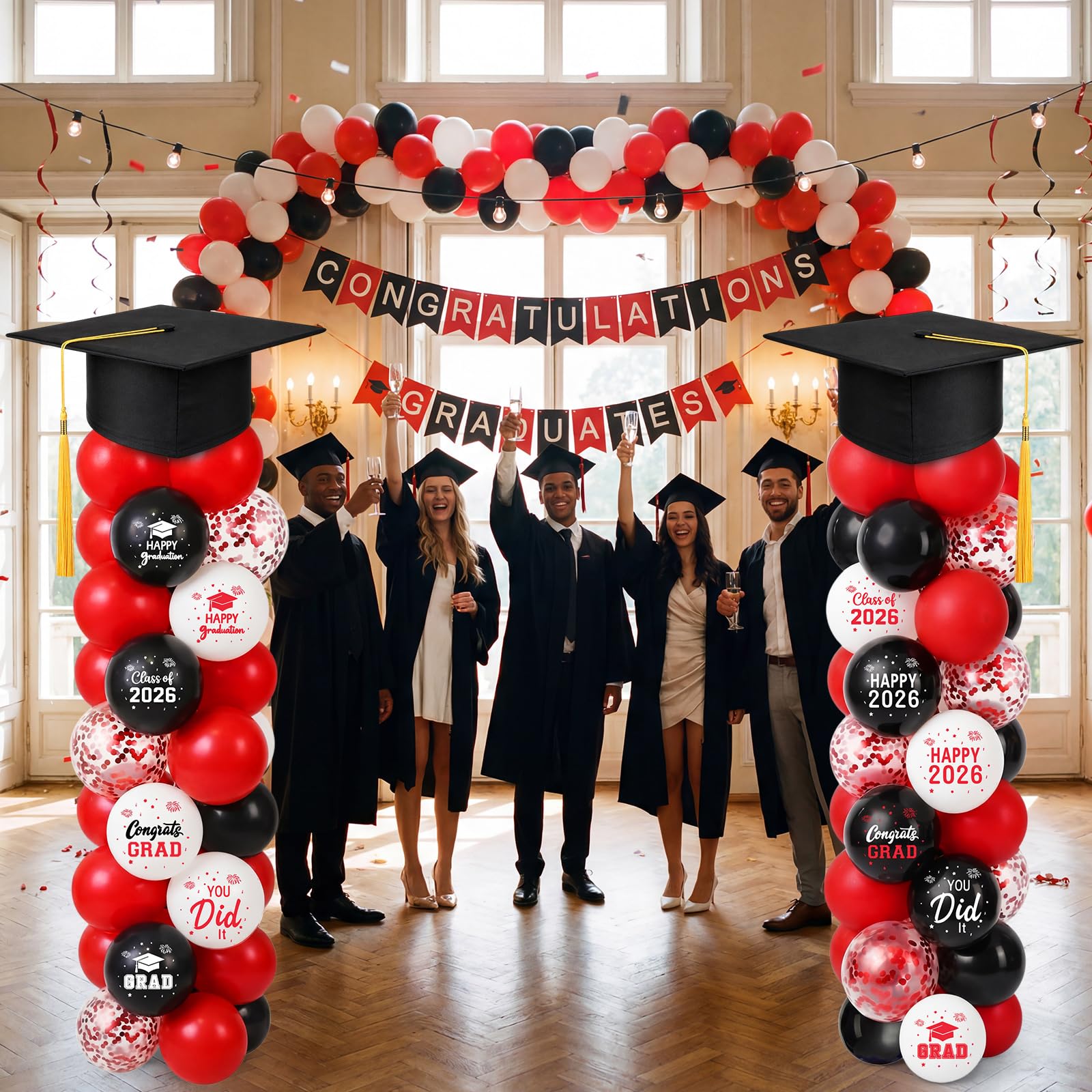Balloon tower stand kit with 7ft adjustable pole and bases