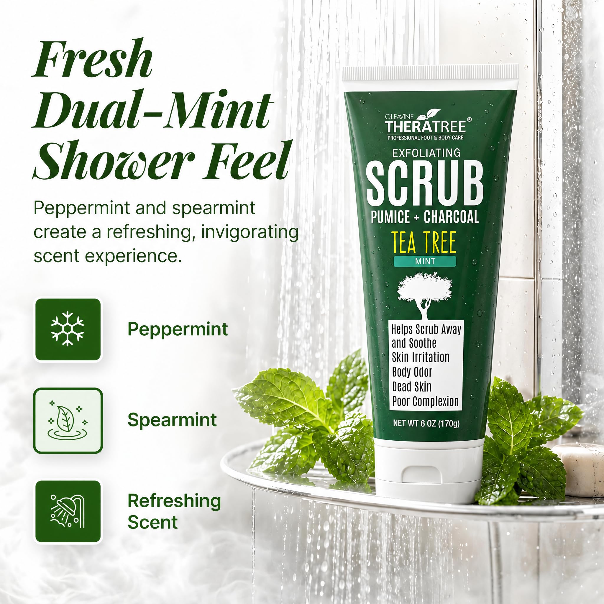 Neem and botanical ingredients in TheraTree scrub