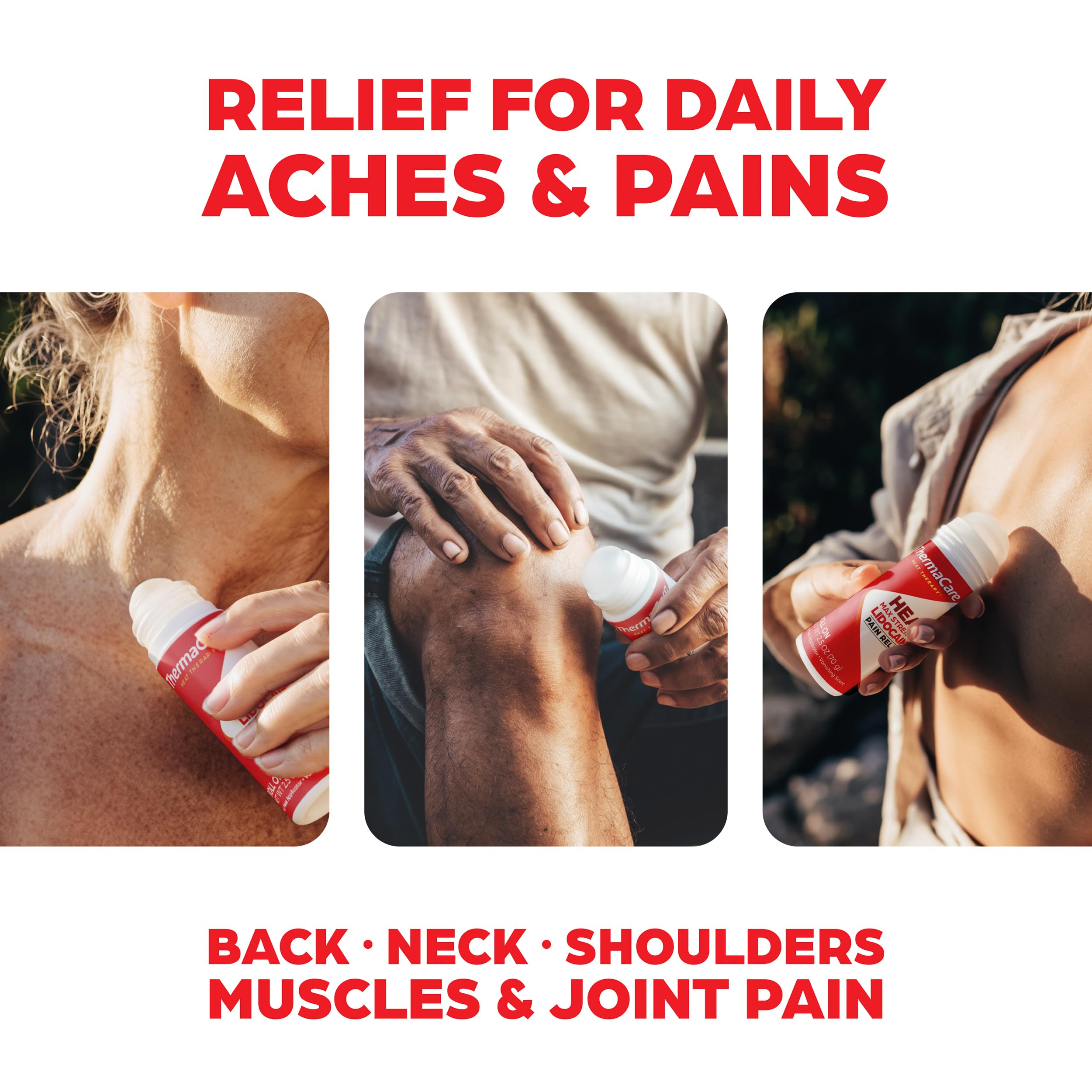 Dual action pain relief roll-on for muscles and joints