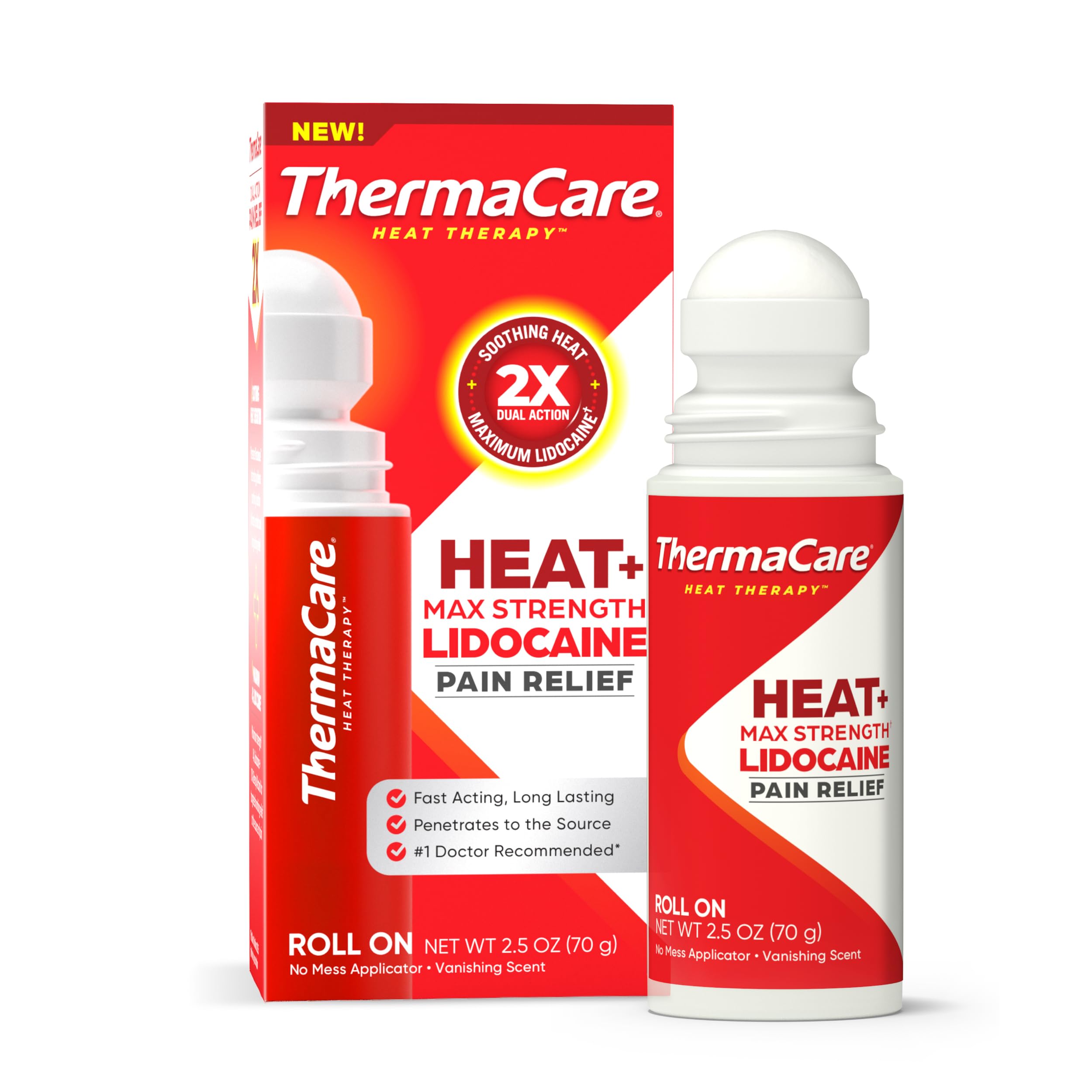 ThermaCare Heat+Max Strength roll-on packaging