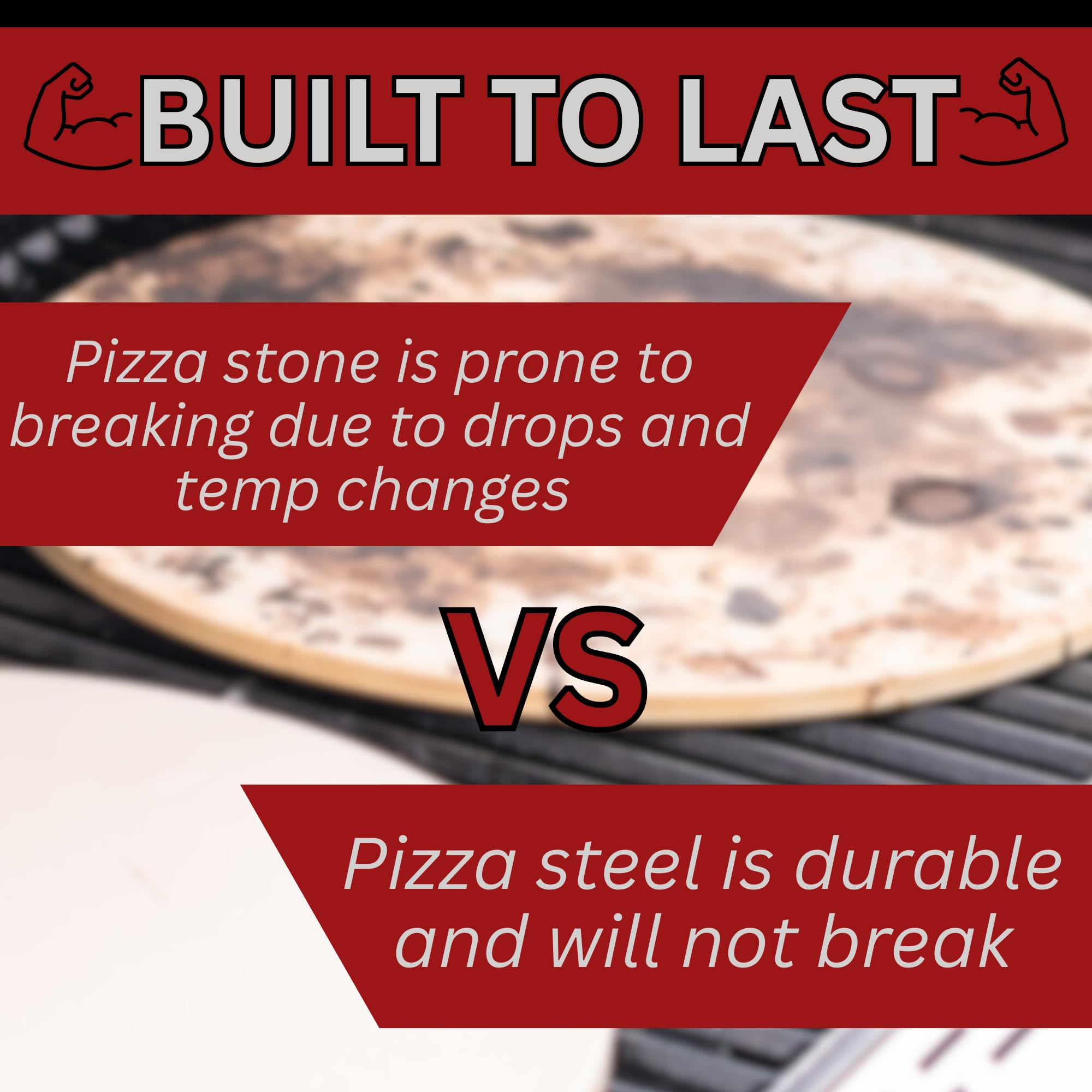Laser cut from solid steel ThermiChef pizza steel