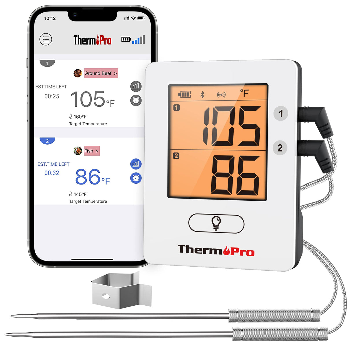ThermoPro TP910 Bluetooth thermometer with two probes