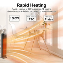 70° oscillation feature on space heater