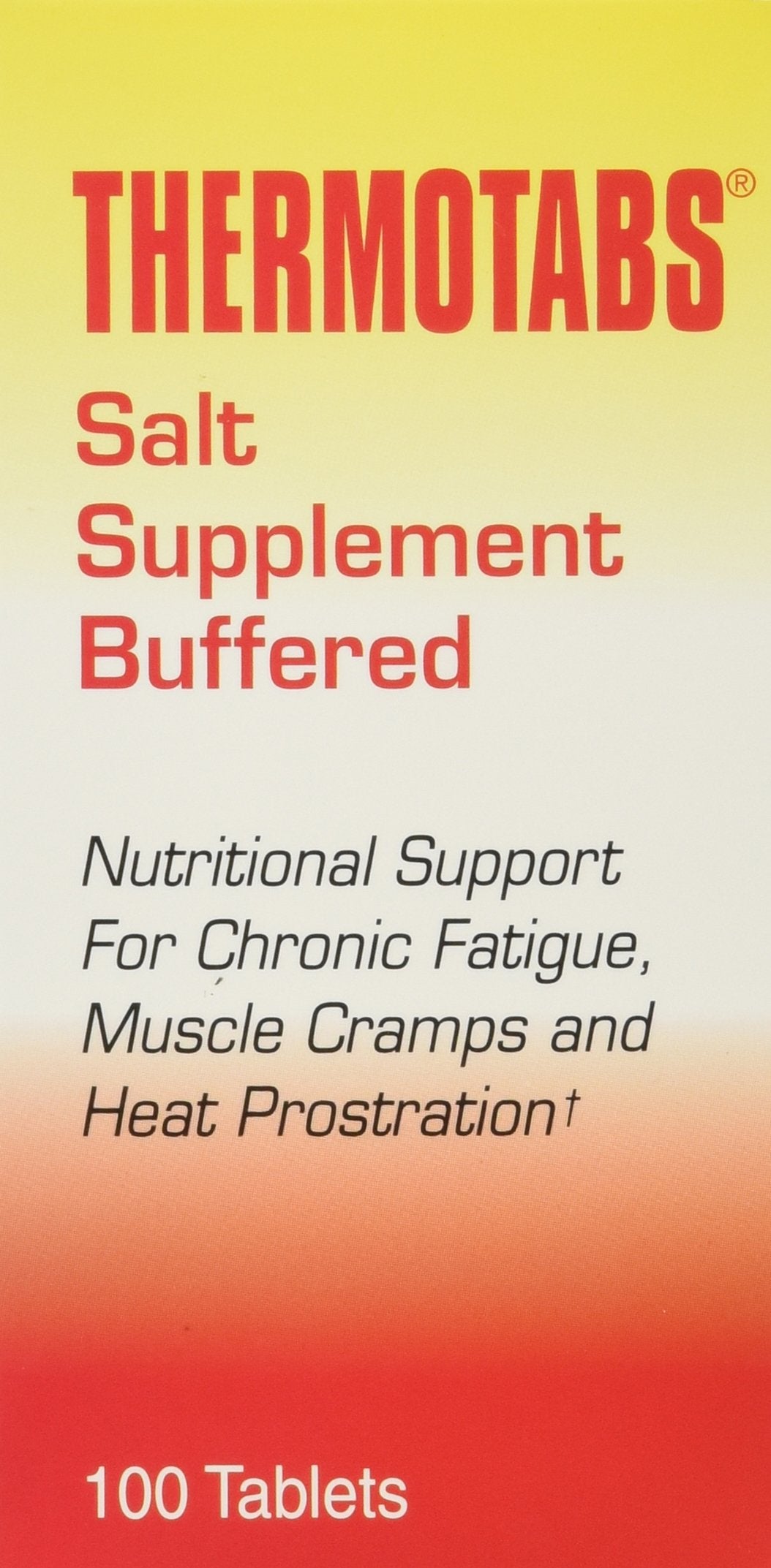 Tablet showing 452 mg sodium chloride per Thermotabs tablet
