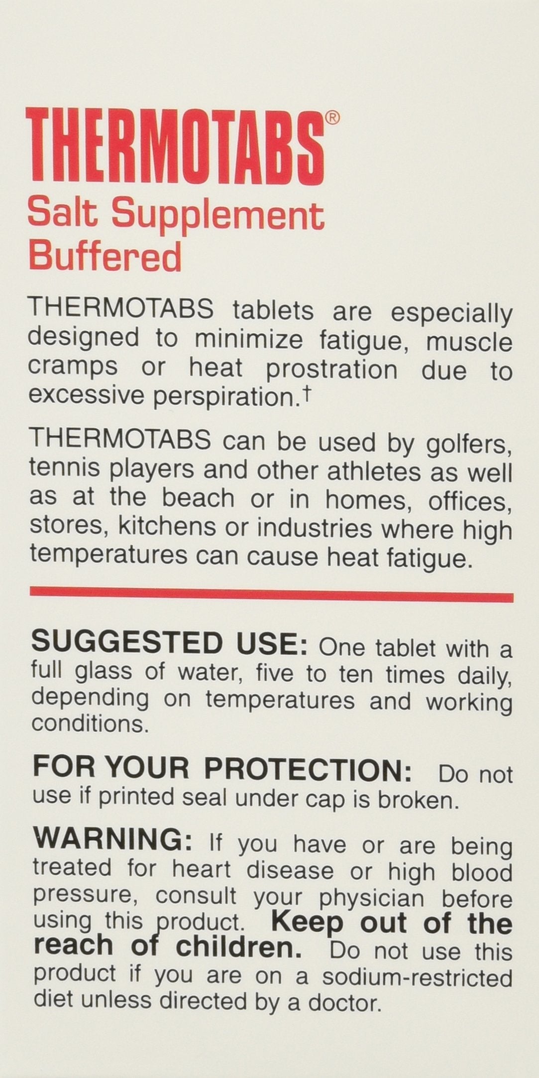 Thermotabs sodium potassium blend for electrolyte balance during heat