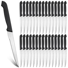 Therwen serrated steak knife bulk pack with blades and handles