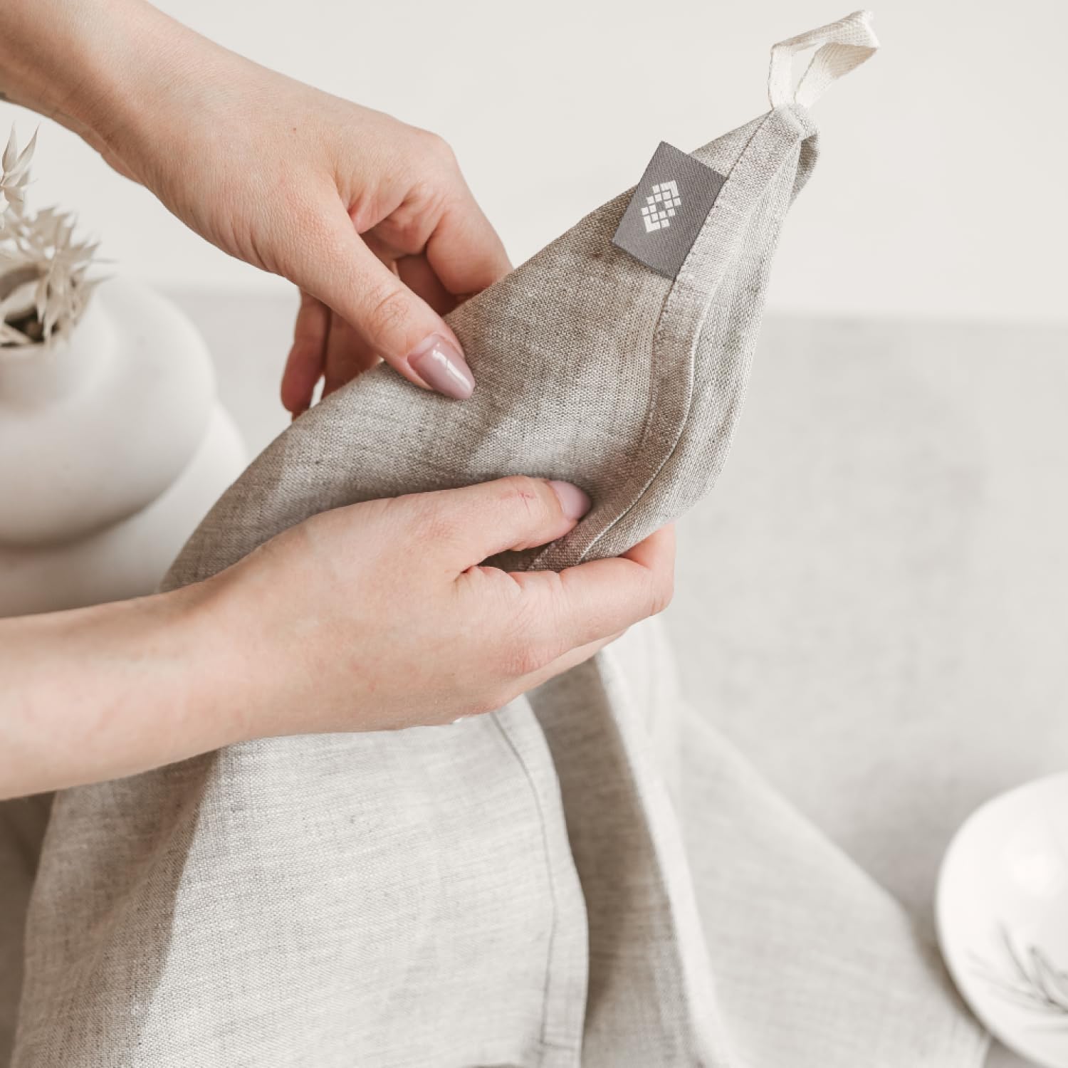 Pure flax linen towels for kitchen use