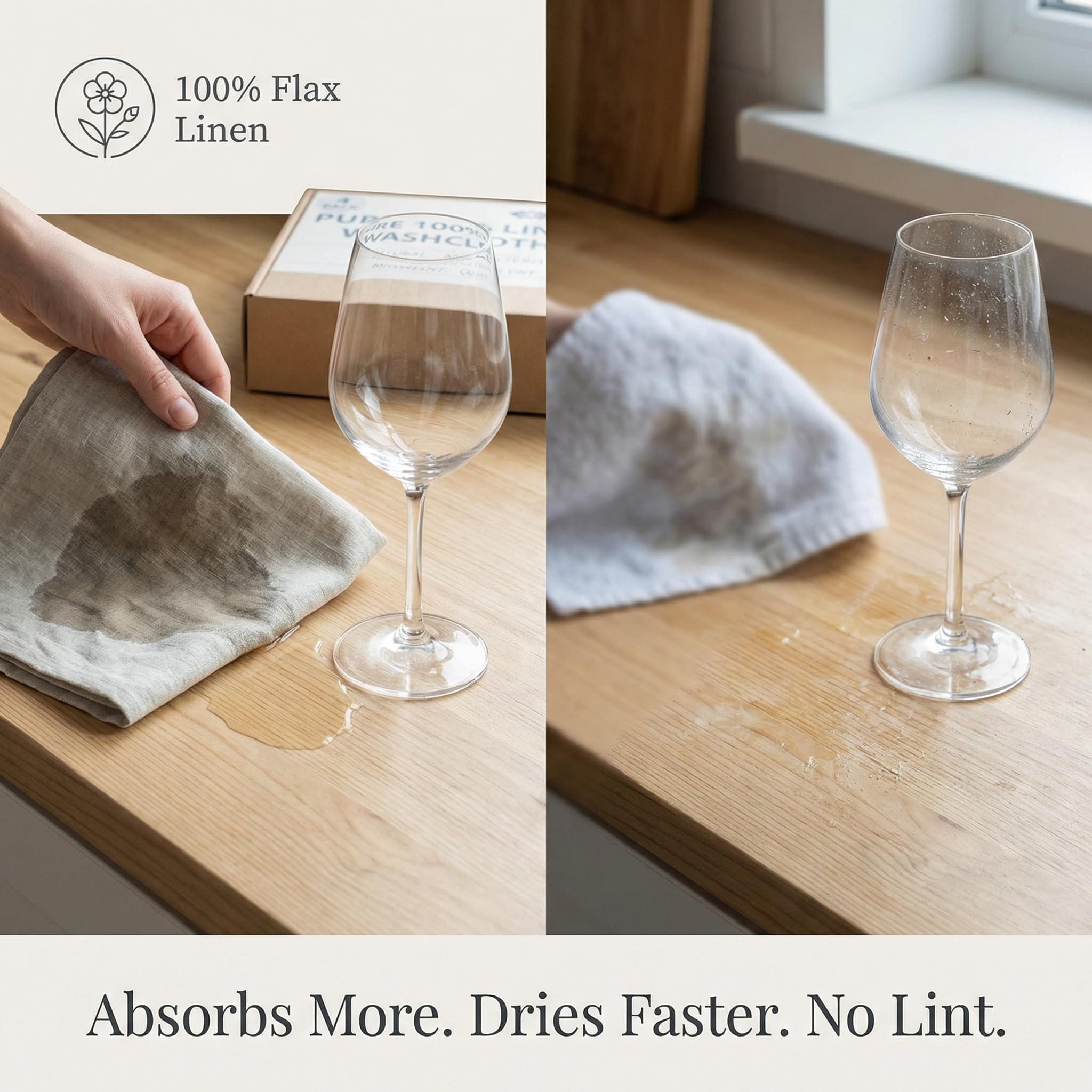 Natural linen dish towels set by Thing Stories