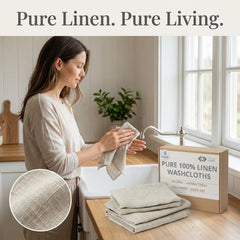 Thing Stories washcloths 4 pack linen towels set
