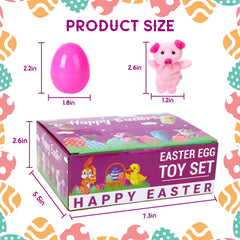 Twelve color eggs with animal finger puppets ThinkMax