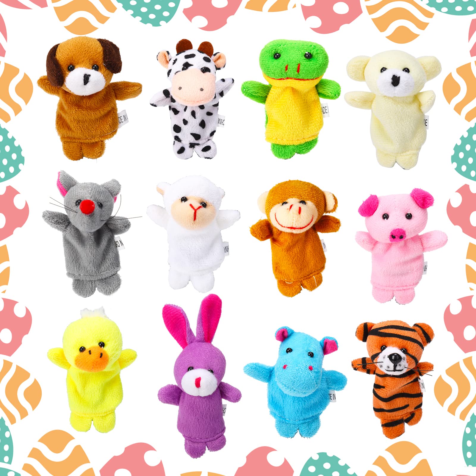 Animal finger puppets included in each egg