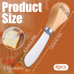 Stainless steel cheese spreader knife with wooden handle from Thinp