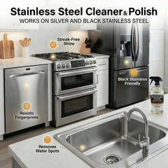 Stainless steel appliance cleaner spray by Thirteen Chefs
