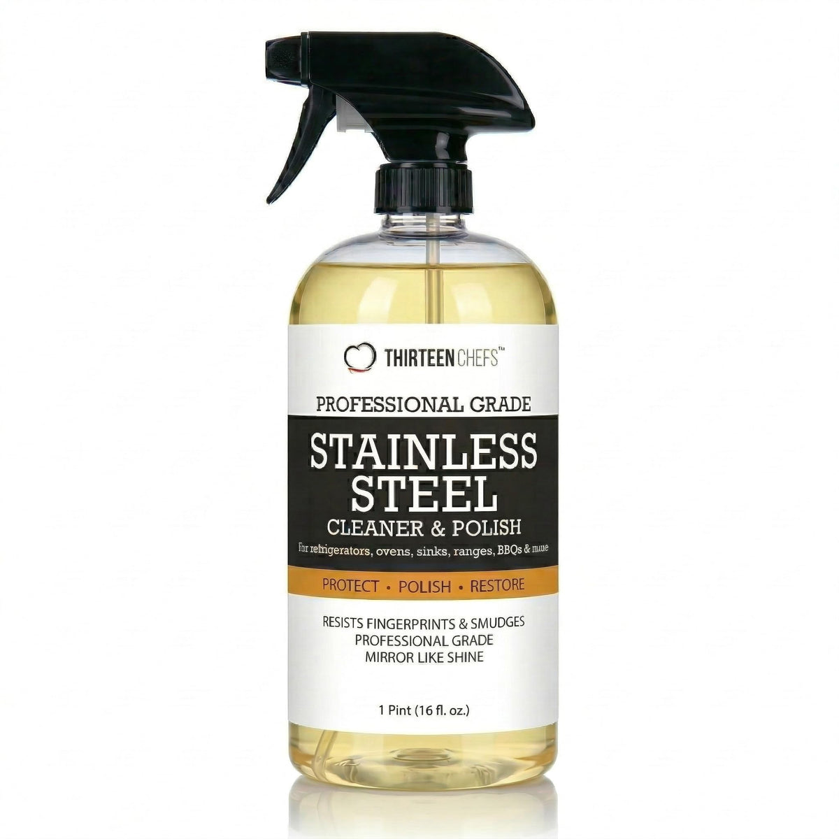 Thirteen Chefs stainless steel cleaner polish 16oz bottle