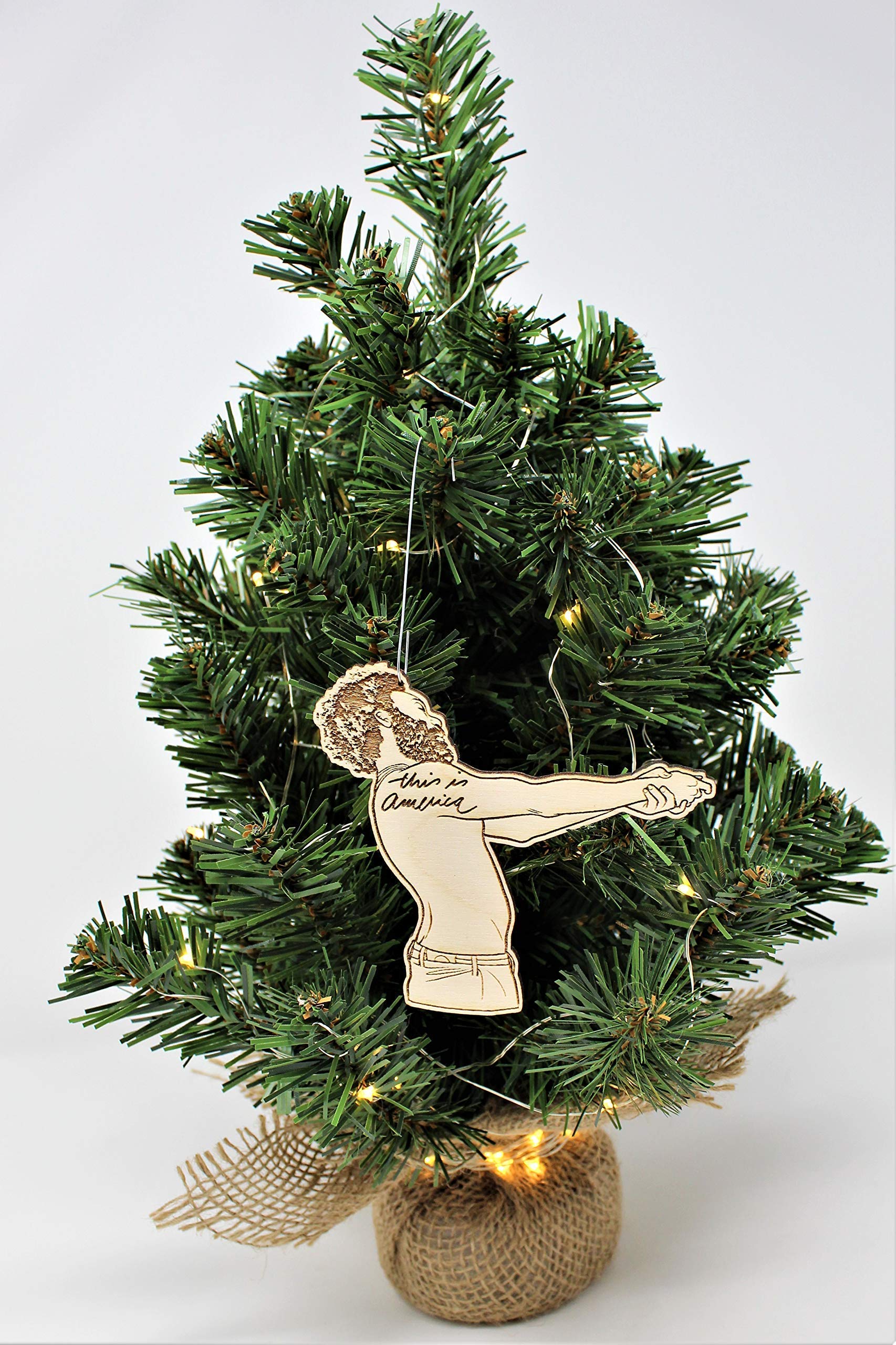 Portland studio hand-made birch wood ornament 3x3 inches