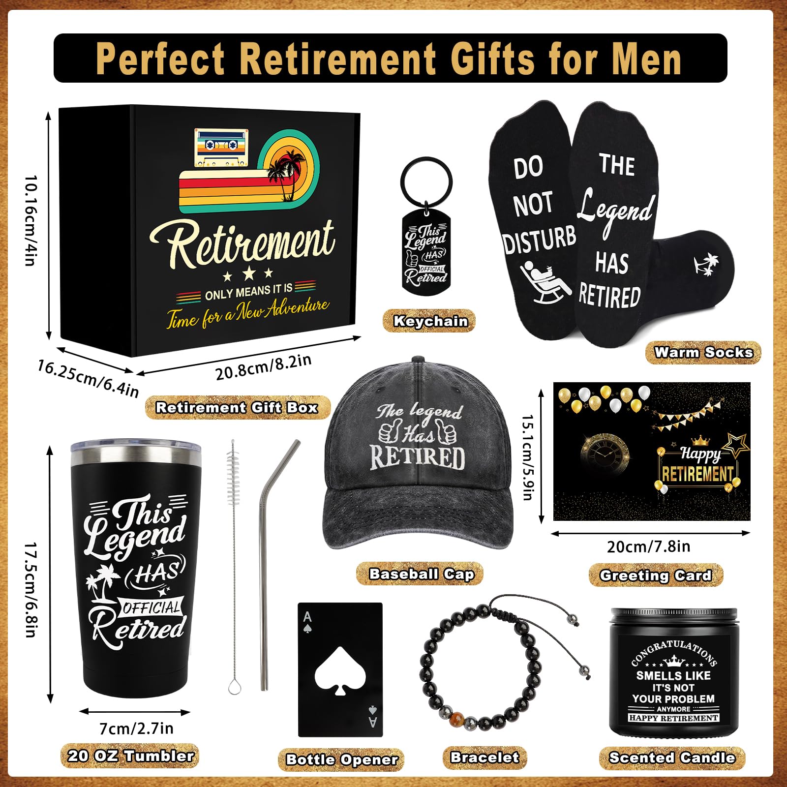 This Legend Has Retired phrase on gift items label