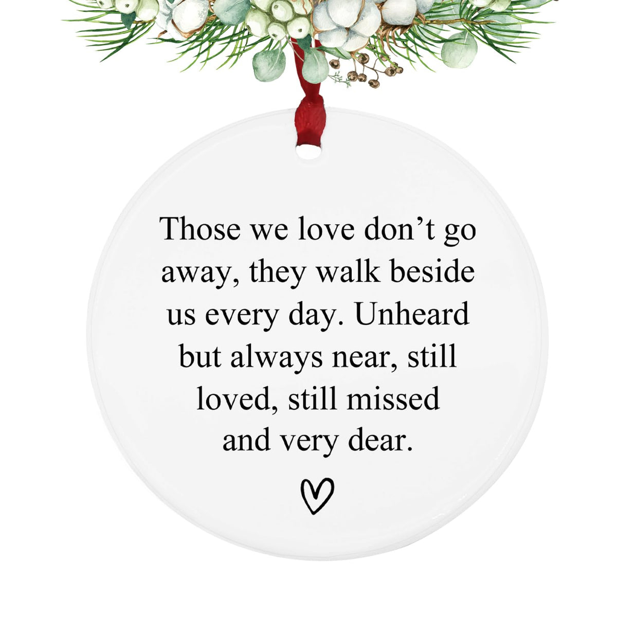 Those We Love Don't Go Away Ceramic Ornament 3 inch round white