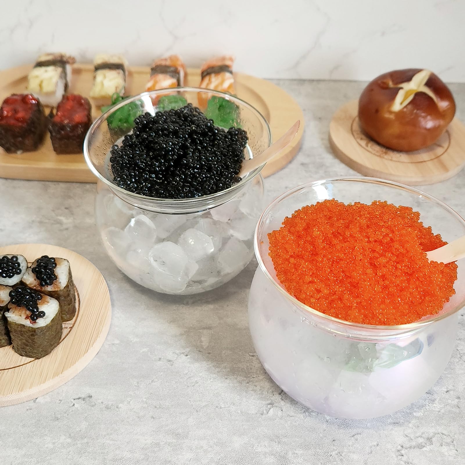 Safe packaging for ThougrLyh caviar server set