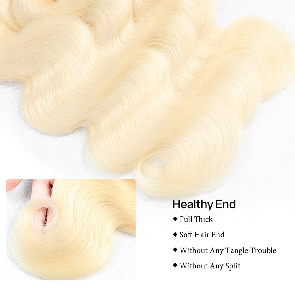 Three bundle pack blonde hair extensions image