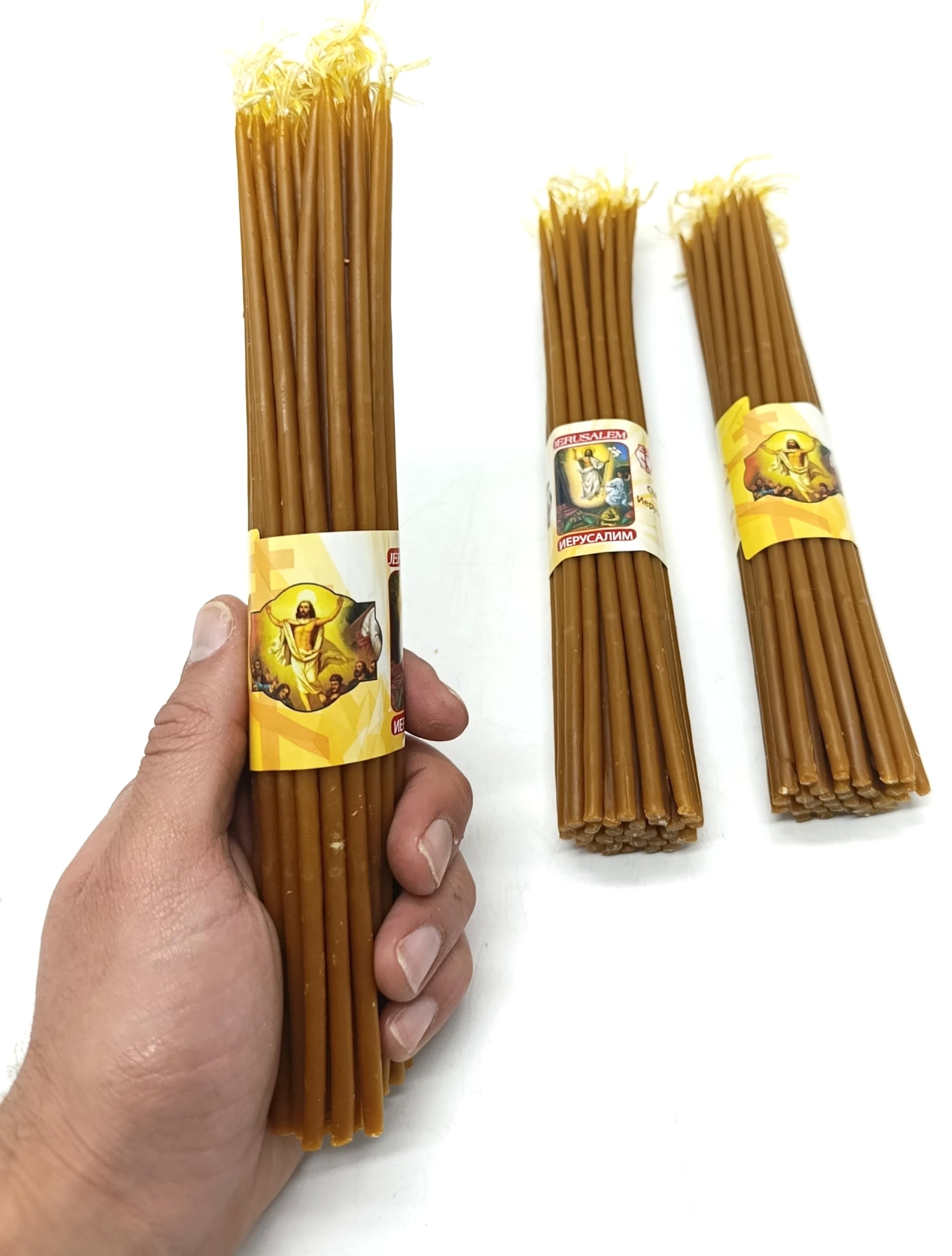 Holy Land beeswax candles for home altar devotion