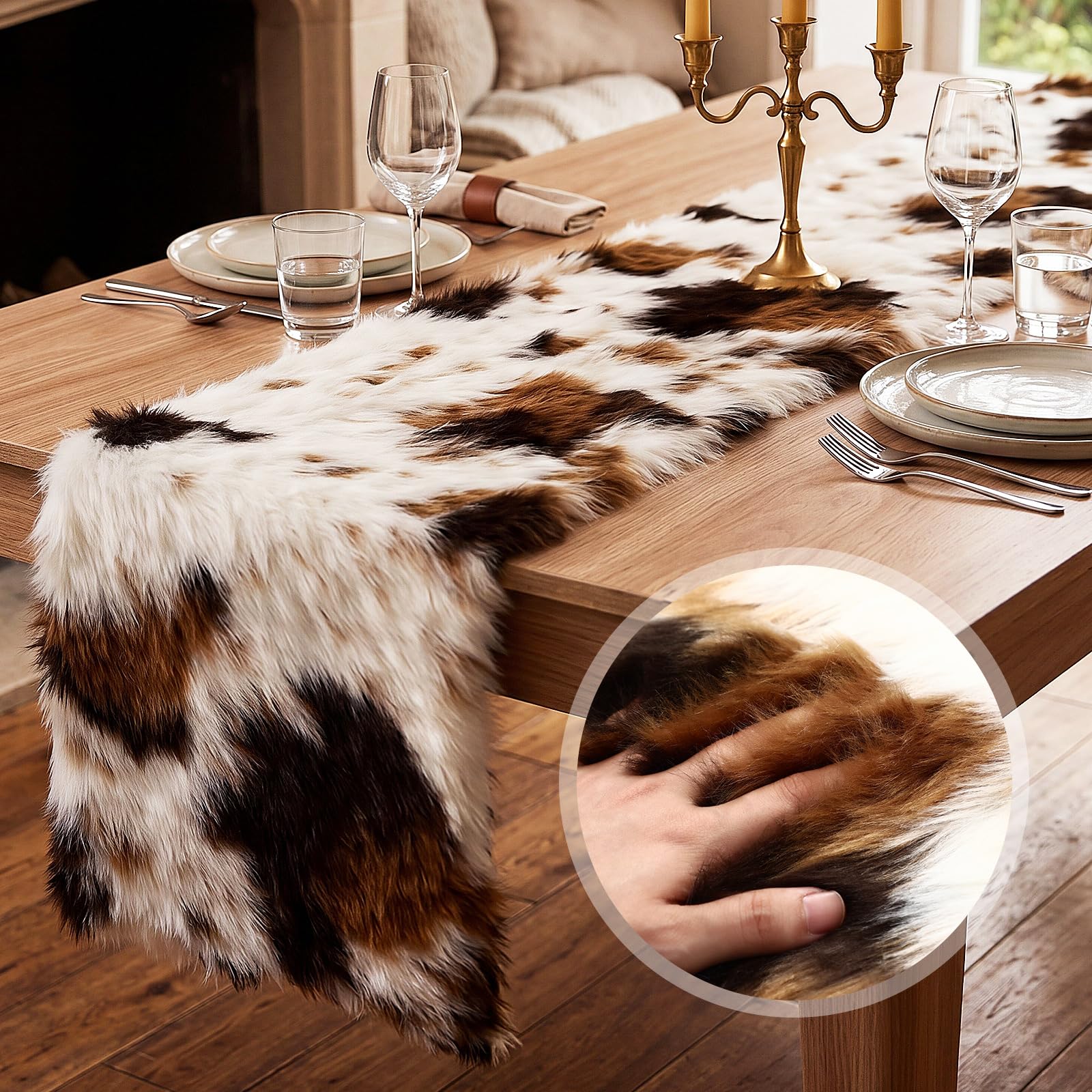 Size 13 x 72 inch table runner shown on table for 4–6 guests