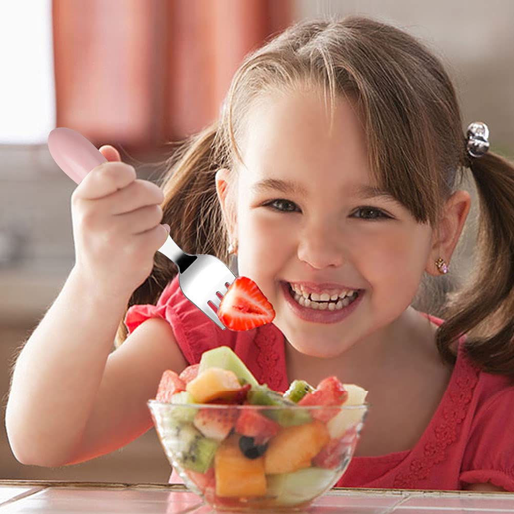 neutral colored toddler forks suitable for boys and girls