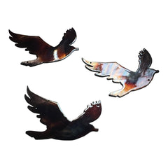 three flying birds wall art accents metal