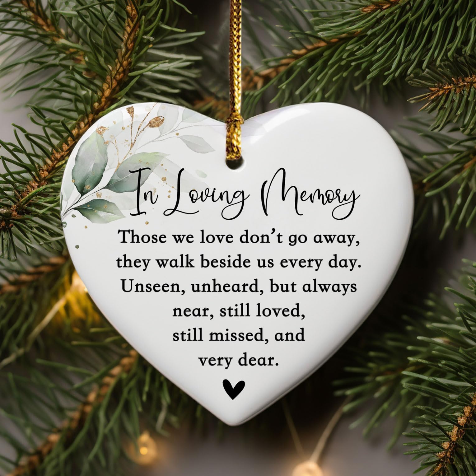Dual-sided memorial ornament with heartfelt quote for Christmas