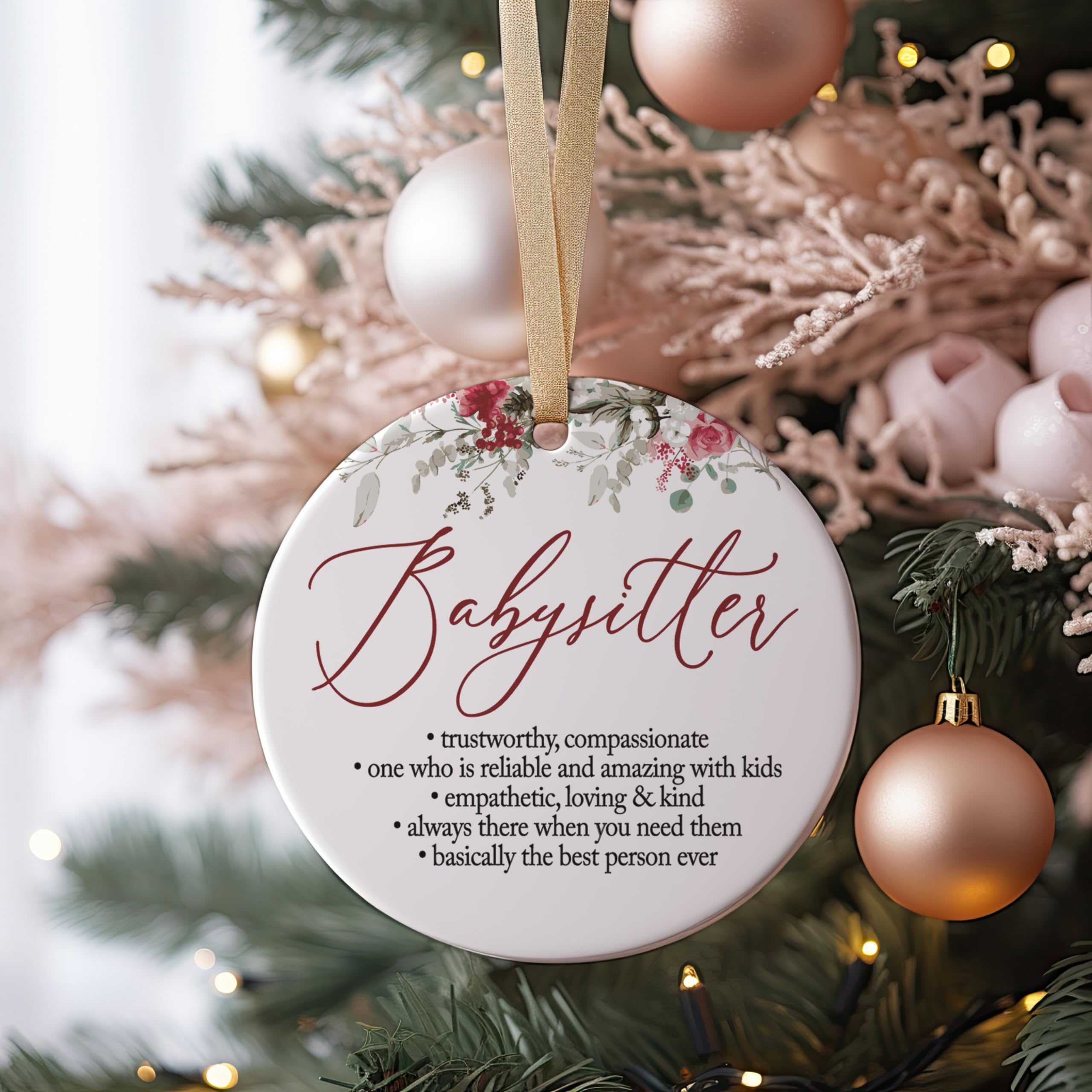 Three inch ceramic ornament highlighting size for display