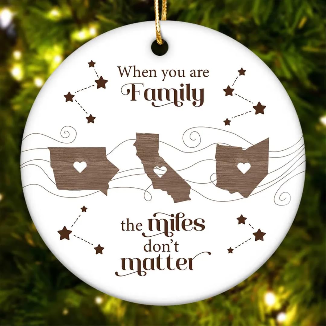3 inch diameter ornament with gold hanging cord