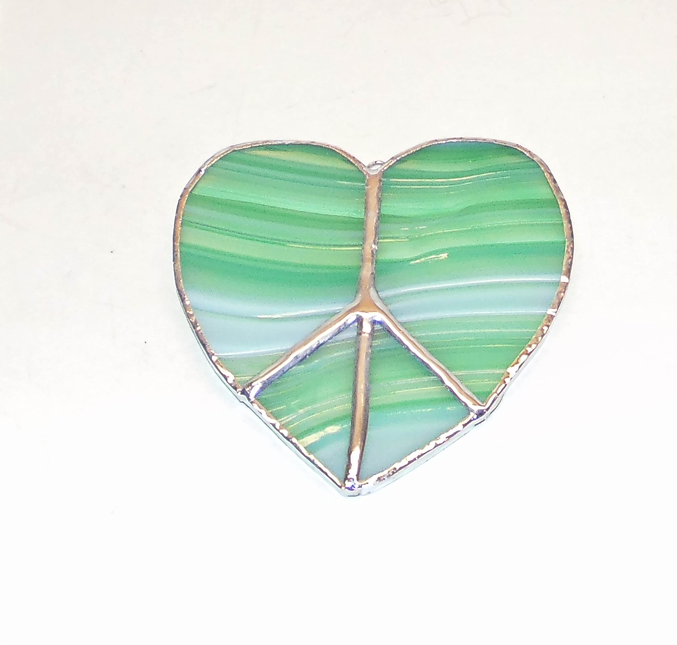 Three inch handmade sun catcher with peace sign