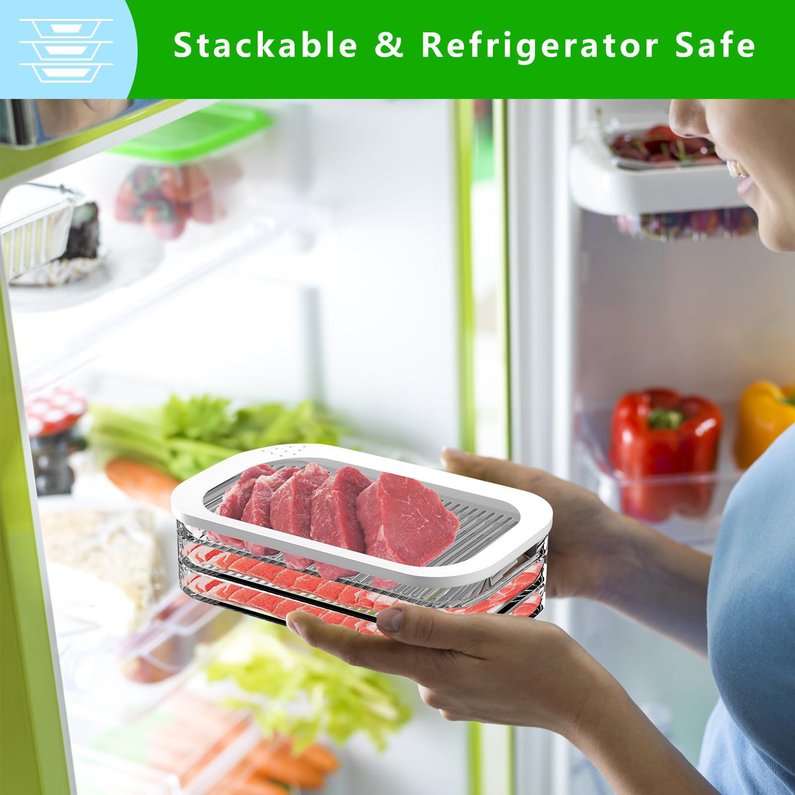 Detachable layers for separate storage of bacon ham cheese