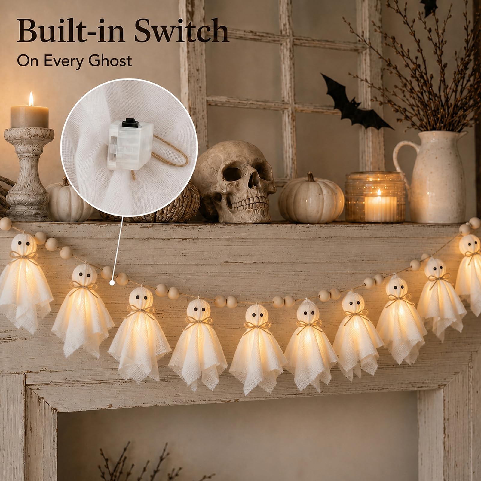 Garland with 3 lighting modes for customizable glow