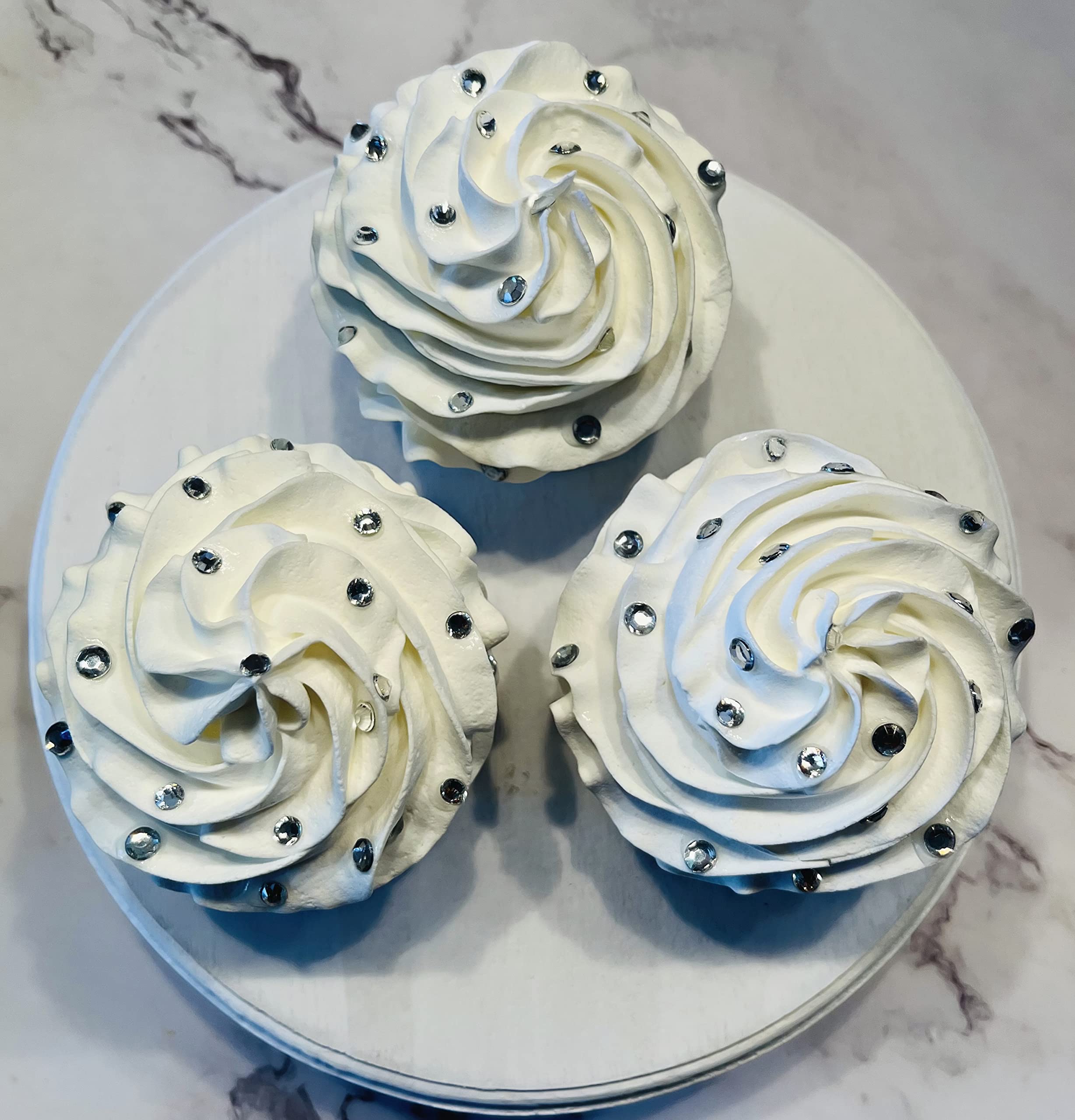 White bling cupcake decorations by Dezicakes