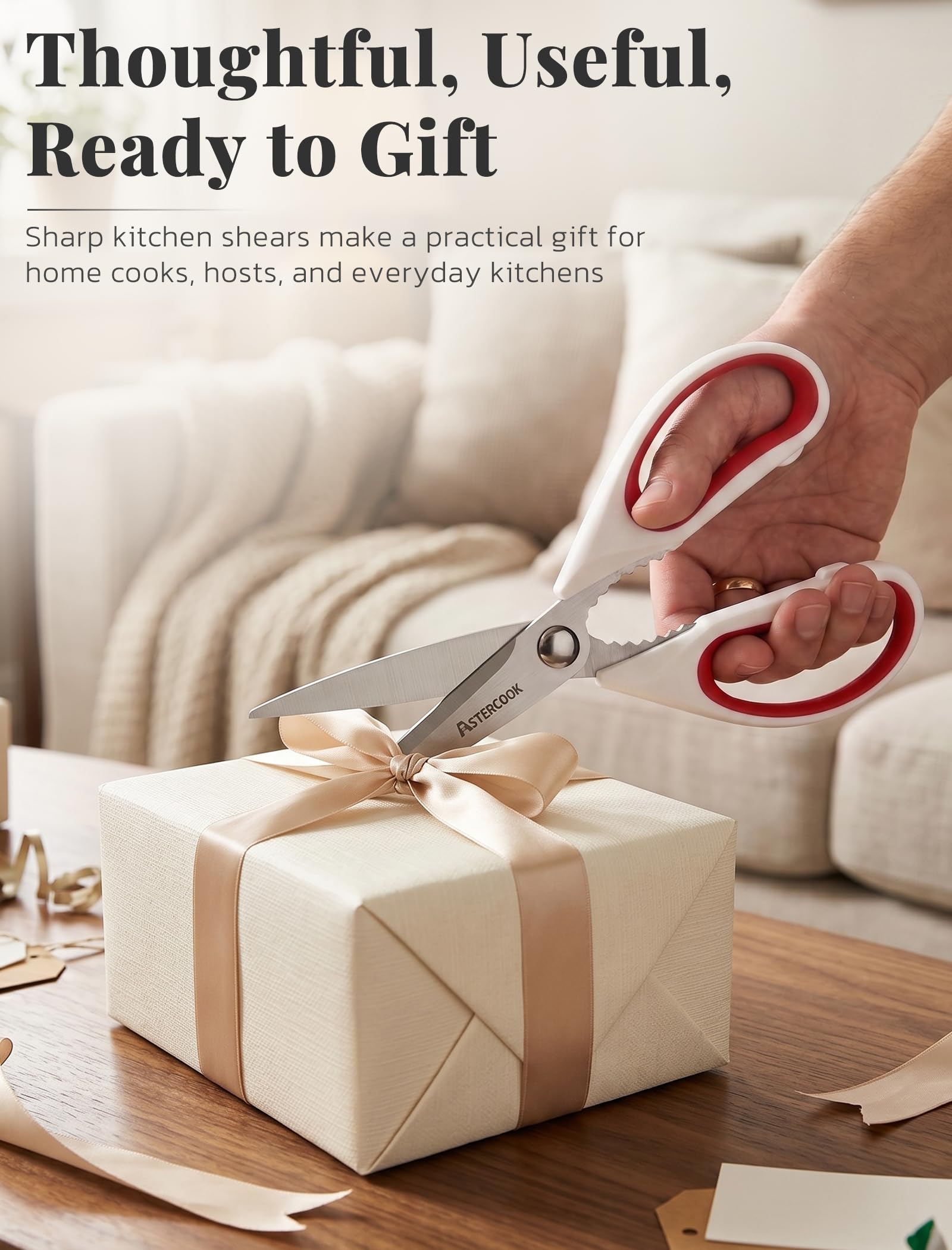 Blade covers included with Astercook Kitchen Scissors