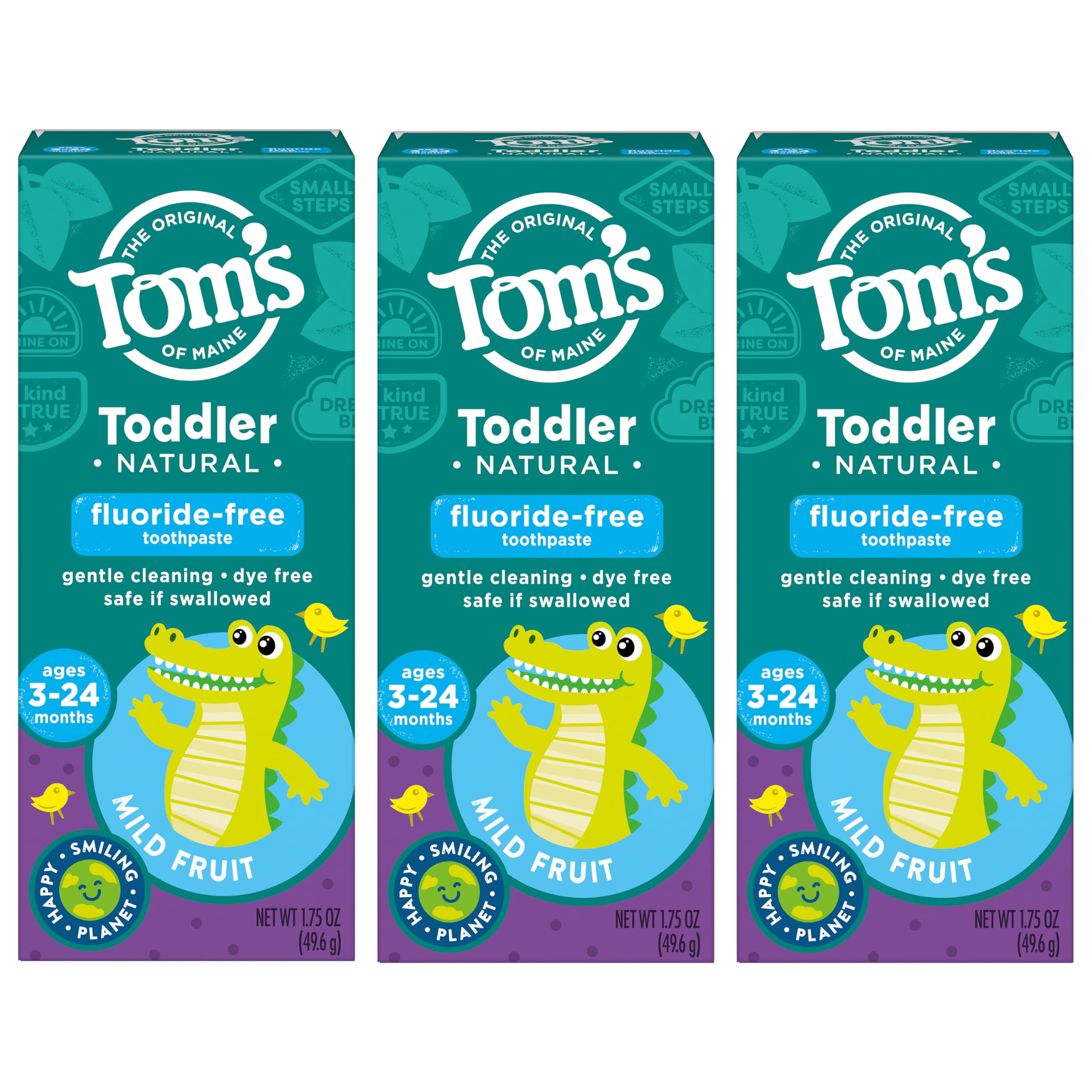 3-pack Tom's of Maine Toddler Training Fluoride-Free Toothpaste set