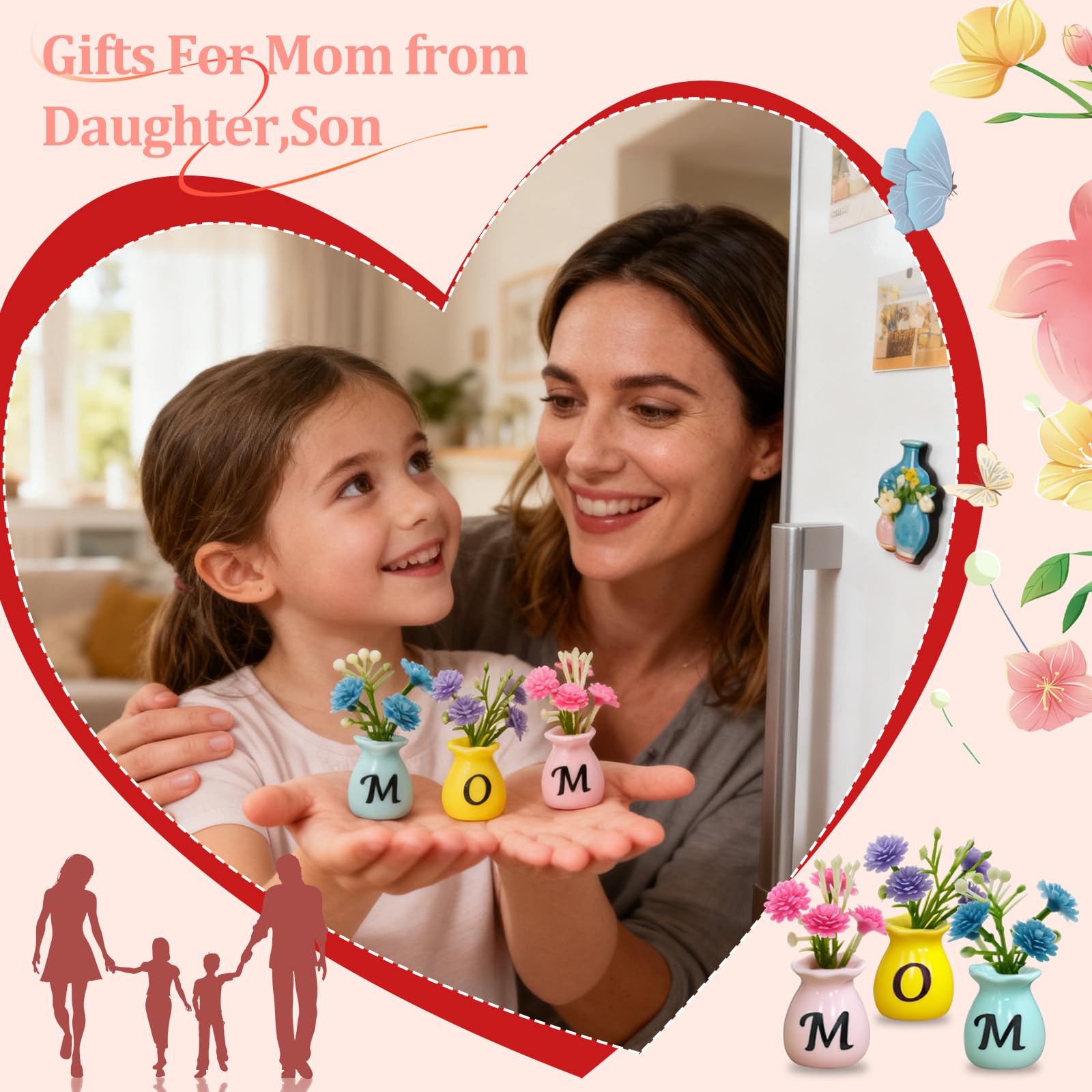 2.5 cm tall ceramic vase magnet close up
