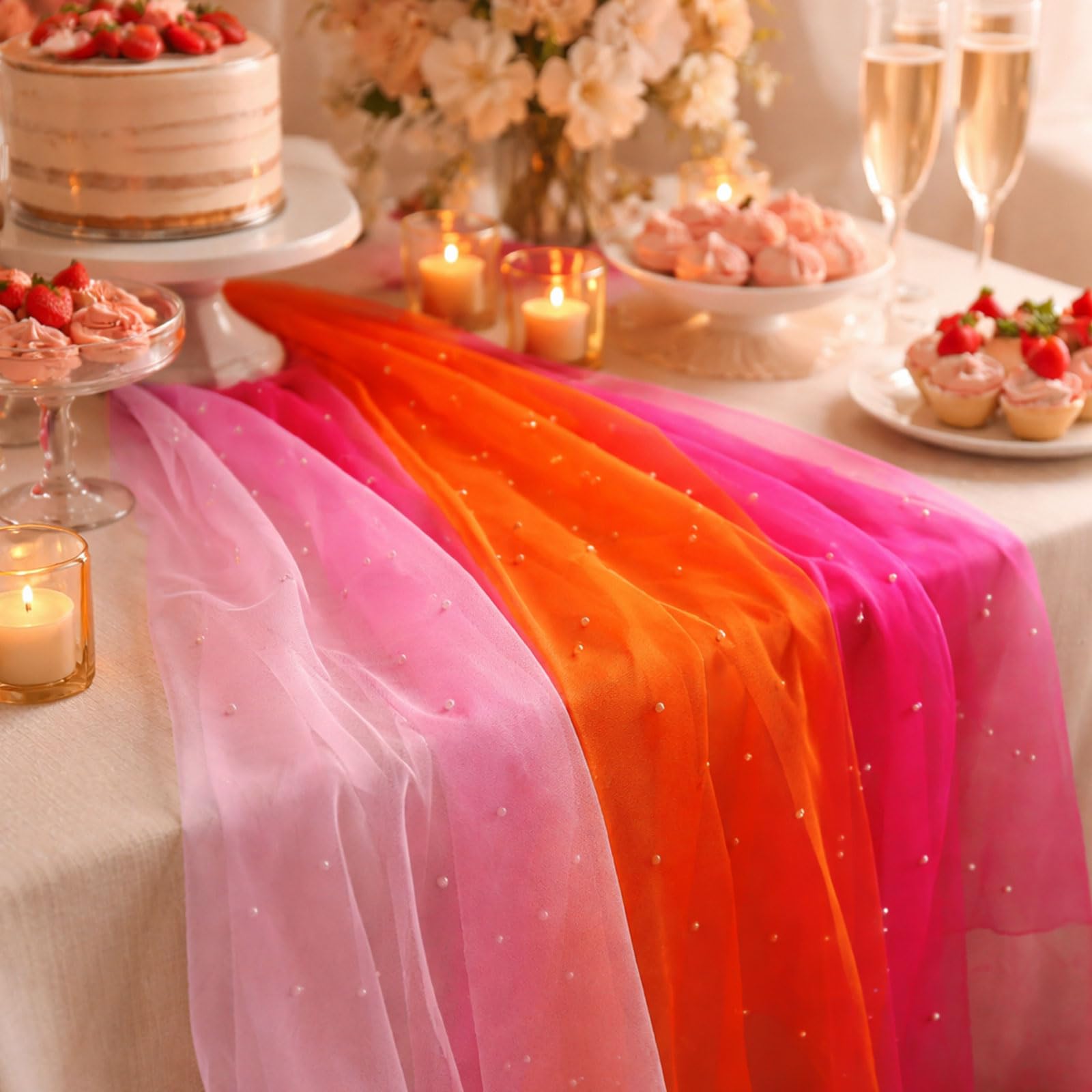 Three-piece table runner set for weddings and parties